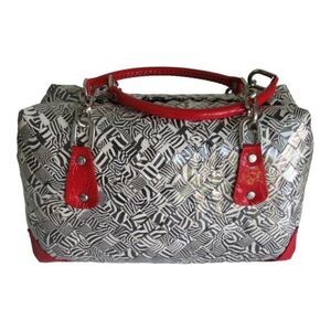 Nahui Ollin Black and White Zebra Satchel